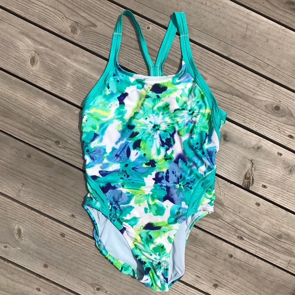 Nike Other - Nike Teal Floral One Piece Lined Swimsuit …